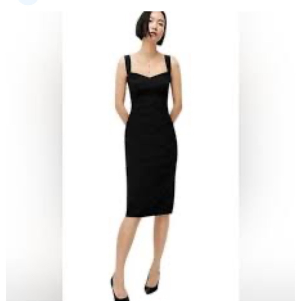 NWT J.Crew Womens Black Sheath Dress Sweetheart Neckline Size 10